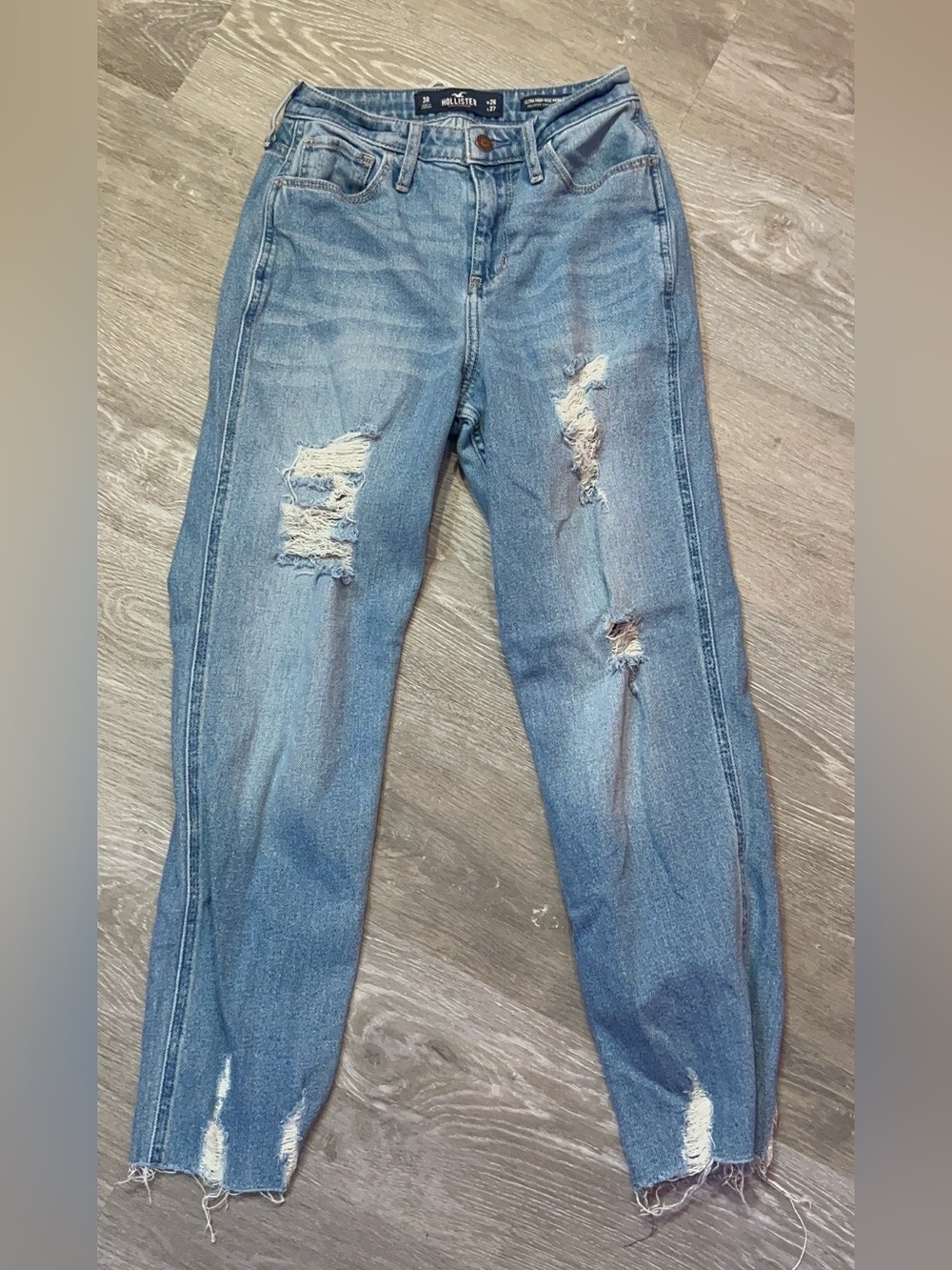 Hollister Blue Distressed High-Rise Jeans
